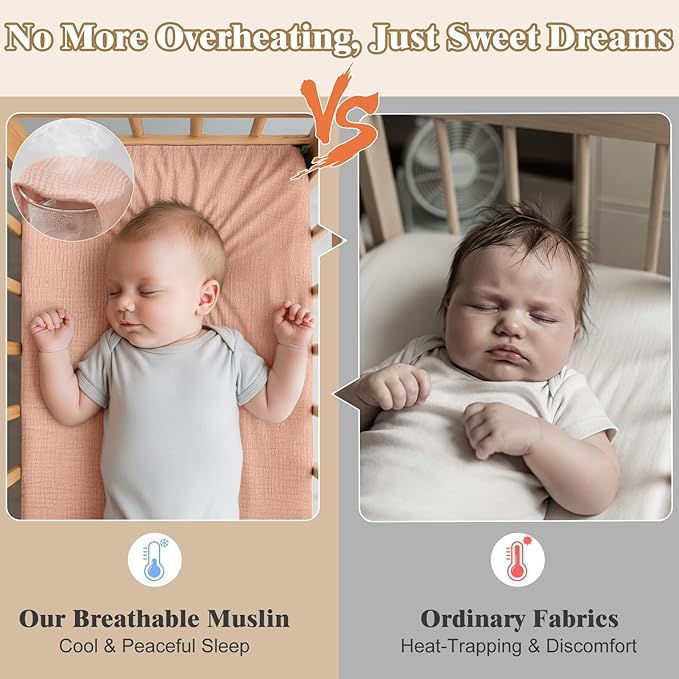 Basumee Muslin Bassinet Sheets for Baby Girl Boy 2 Pack Soft Breathable Baby Bedside Bassinet Fitted Sheets with Bottom Elastic Band Mattress Cover for Rectangle Oval Hourglass Bassinets