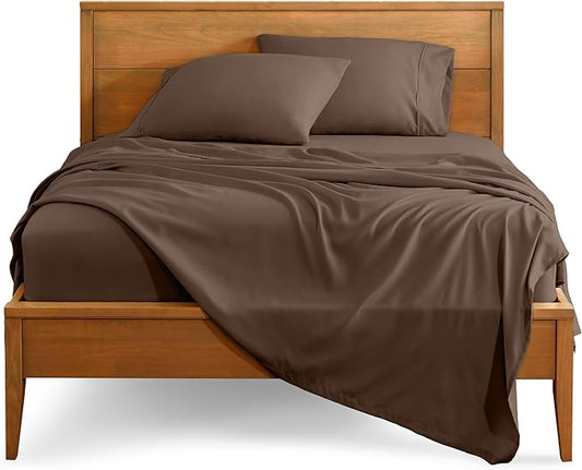 Bare Home King Sheet Set - 1800 Ultra-Soft Microfiber King Bed Sheets - Double Brushed - Deep Pockets - Easy Fit - 4 Piece Set - Bedding Sheets & Pillowcases (King, Cocoa)