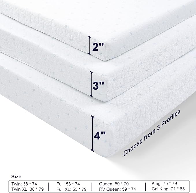 Ferlizer 2 Inch King Mattress Topper Protector Cover, Oeko-Tex Certified, Bamboo Zippered Cover for Mattress Topper, Adjustable Straps & Anti-Slip Silicone Bottom, Removable & Washable - Cover Only