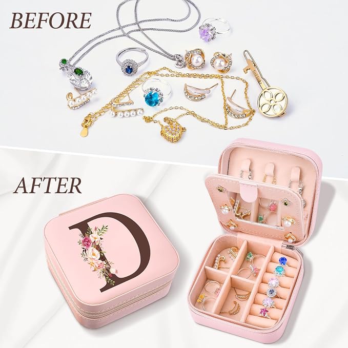 Inngeroo Christmas Gift for Women, Christmas Travel Jewelry Case Box Organizer Personalized Gifts for Mom Wife Women, Gift for Friend Sister Grandma Aunt - Image 8
