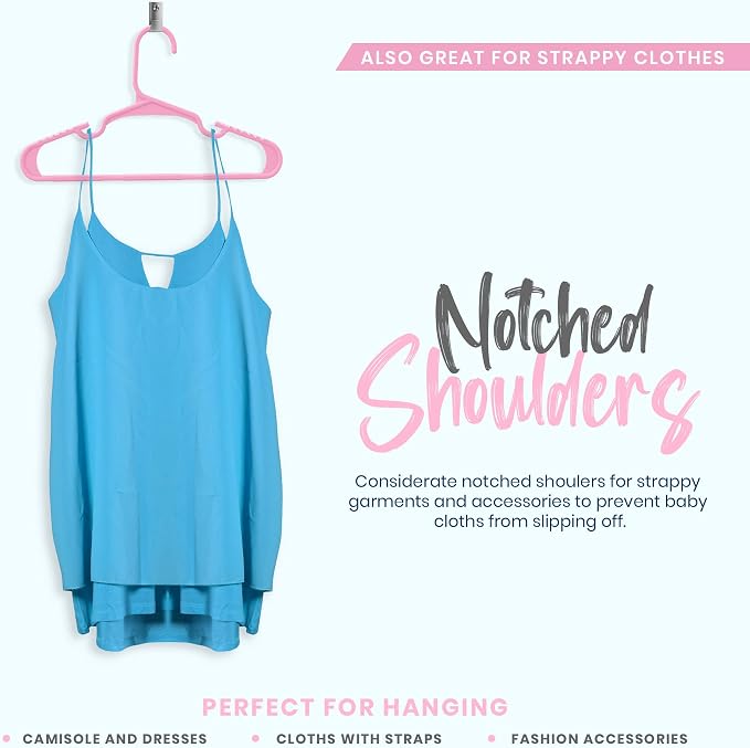 Utopia Home 60 Pack Kids Hangers - 11.5 Inch Plastic Baby Hangers for Closet - Childrens Hanger for Clothes & Infant Hanger for Closet - for Everyday Standard Use (Baby Pink) - Image 6