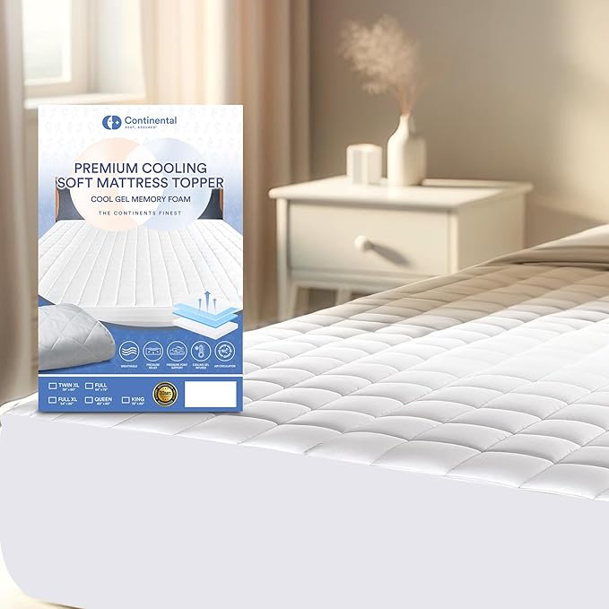 Continental Bedding Arctic Breeze Cooling Waterproof Mattress Pad Protector 18 Inch Deep Pocket