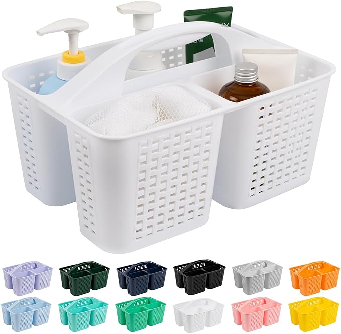 Tiawudi Portable Shower Caddy, Caddy Organizer with Handle, Plastic Shower Basket Hold Soap, Shampoo, Hair Supplies and Beauty Products, Cleaning Supplies Organizer for Home, Dorm, Shelf and Cabinet by Tiawudi