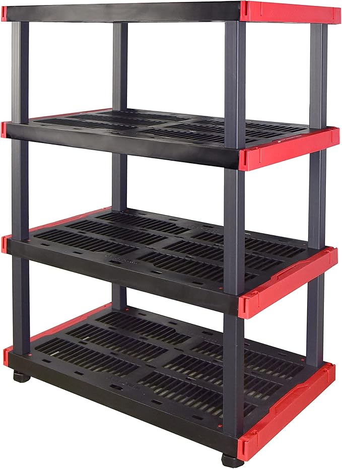 CX Craftsman 4-Tier Highly Durable Storage Rack, 4 Shleves That Support up to 200lbs/shelf, Organization and Storage, Weather-Resistant Design, Easy Assembly, American Made (55H x 40W x 24D) by BLACKYELLOW