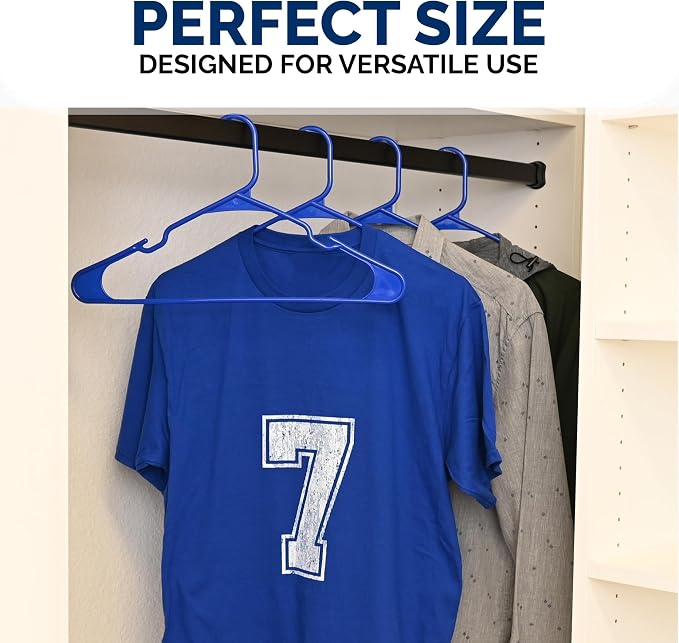 Closetselect Plastic Hangers 50 Pack - Space Saving Clothes Hangers, Made in USA, Durable & Strong Plastic Shirt & Coat Hanger with Notches & Shoulder Grooves, Non-Slip Clothing Hangers | Royal Spice - Image 6