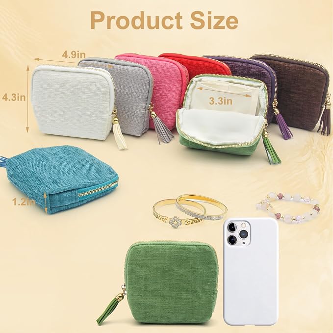 Small Travel Jewelry Case, Mini Jewelry Box, Purse Organizer Pouches for Travel and Everyday Jewelry Organizer Storage (Gray) - Image 7