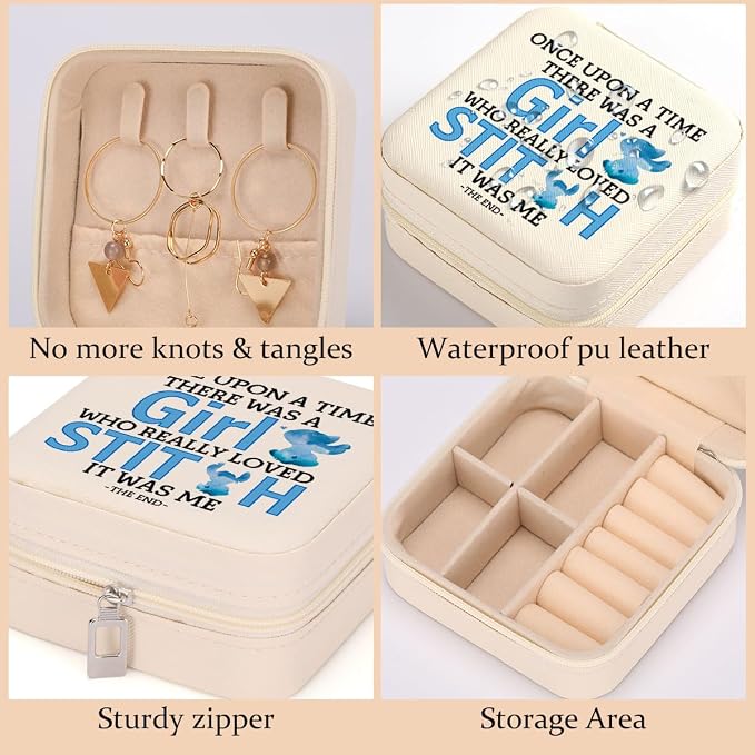 LONGXIN Cartoon Lover Gift, Cute Cartoon Themed Jewelry Case, Small Jewelry Box Organizer - Image 3