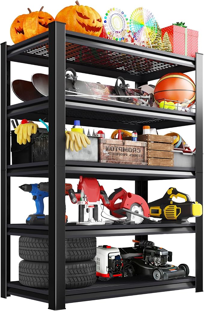 Garage Storage Shelves 5-Tier,Garage Storage System Shelves Adjustable,Storage Shelving for Basement,Pantry,Kitchen,Warehouse (1, 72" H x35 W x 16" D) by LBVSKKSteelProducts
