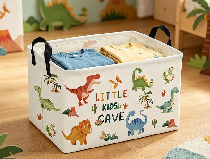 Rectangular Kids Baskets Dinosaur Basket Cute Storage Bins Organizer Box Boys Room Decor for Home.(Coco dinosaur) - Image 3