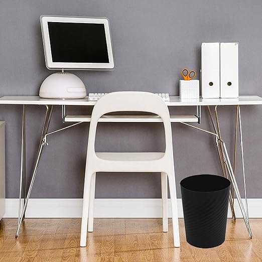 UUJOLY Plastic Small Trash Can Wastebasket, Garbage Container Basket for Bathrooms, Laundry Room, Kitchens, Offices, Kids Rooms, Dorms, (Black, 1.8 Gallon/2 Pack) - Image 4