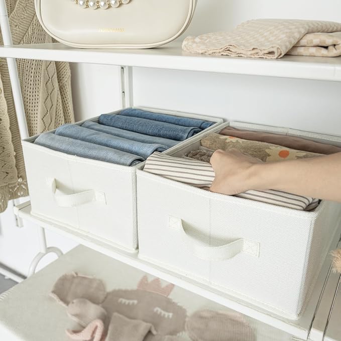 GRANNY SAYS Jean Organizer for Closet, Clothes Drawer Organizer, Pants Organizer, Wardrobe Clothes Organizers, Clothes Storage Bins, Drawers for Sweater, T Shirt, Beige, 6-Pack - Image 8