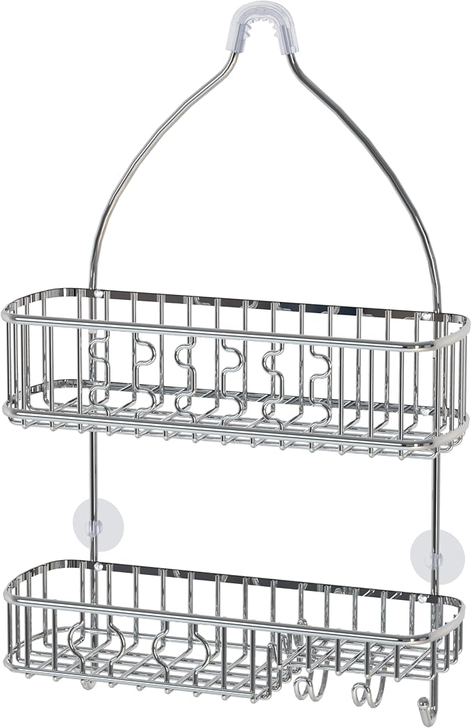 Simple Houseware Bathroom Hanging Shower Head Caddy Organizer, Chrome (26 x 16 x 5.5 inches) by SimpleHouseware
