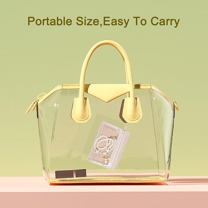 Frebeauty Travel Jewelry Organizer, 6 Pcs Velvet Jewelry Pouch Bag with Zipper Pocket, Visualization Design for Rings, Earrings, Necklace - Image 2