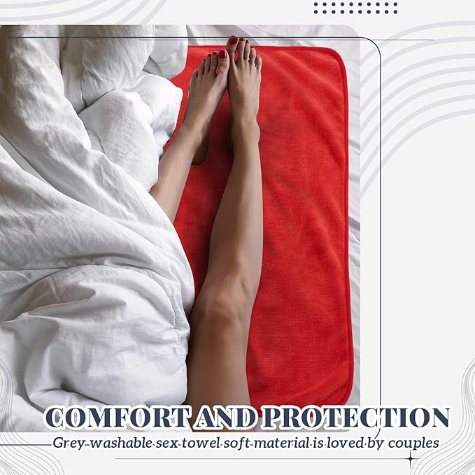Couples Waterproof Mat Lover Reusable Stainproof Blanket Quiet Easy Use Mattress Protector for Adult Multi Functional Bed Sheet Couple Messy Play Pleasure Comfort(80 x 80 in,Red,1 Pcs)