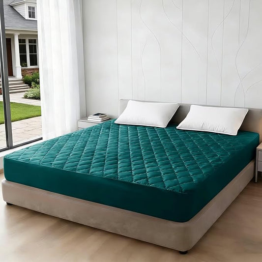 Shatex Full Size Mattress Pad - Breathable Quilted Mattress Topper Protector with 8-16 Inches Deep Pocket, Machine Washable (54x75inch,Dark Green)