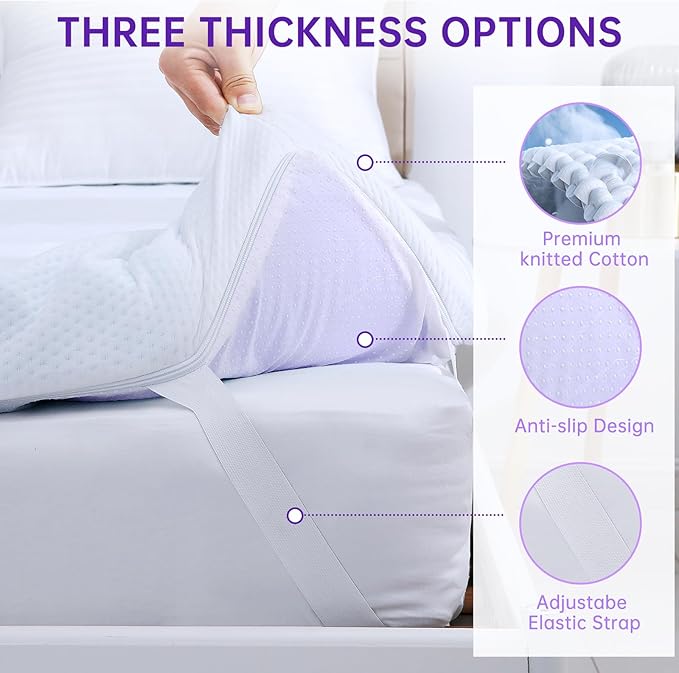 MUXHOMO 2 Inch 7-Zone Twin Mattress Topper, Egg Crate Memory Foam Mattress Topper Twin Size for Back Pain, Lavender Cooling Gel Infused Bed Pad, CertiPUR-US and Oeko-TEX Certification (38"×75")