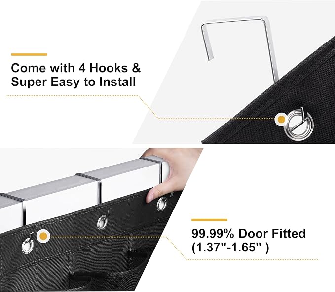 MISSLO 35 Large Pockets Over the Door Shoe Rack for Door Sturdy Oxford Over the Door Shoe Organizer Closet Hanging Shoe Holder Hanger - Image 5