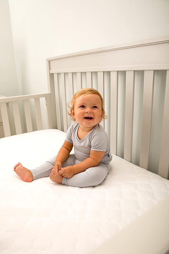 Sealy Baby Antimicrobial Fitted Waterproof Infant Crib Mattress Protector Pad and Toddler Bed Cover, Designed to Neutralize Odors, Machine Washable and Dryer Friendly, 52” x 28”- White (Pack of 2)