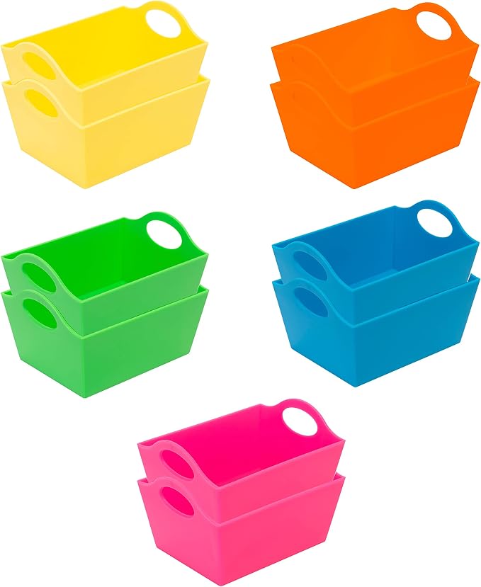Simplify Neon, 10 Pack, Mini Storage Containers, Bins, Drawer, Office Organization, Good for Toys, Hair Accessories, Bobby Pins, Q-Tips, Small Items by Simplify
