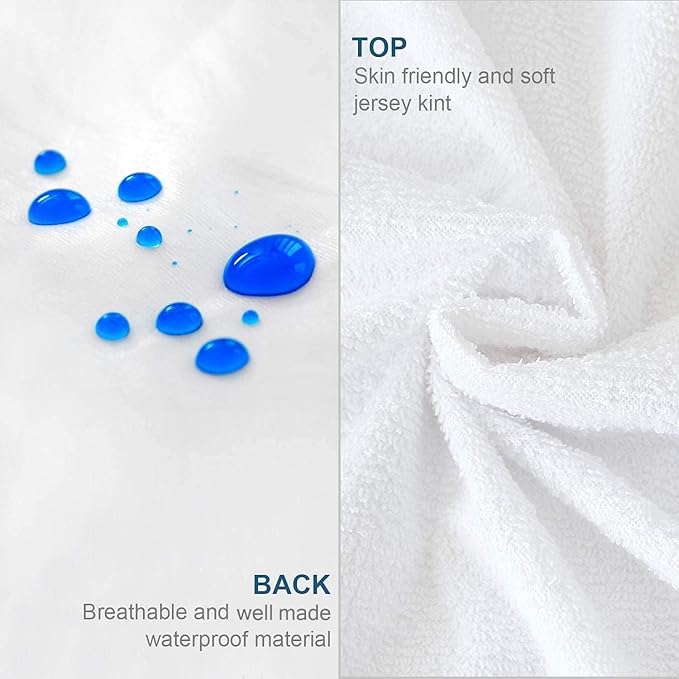 Moonsea Full Size Mattress Protector Zippered, Soft Terry Surface Mattress Cover for Kids, 6-Side Waterproof Mattress Encasement, Well Made Zipper, Noiseless, for Full Mattress (10-14 Inch) 54 * 75