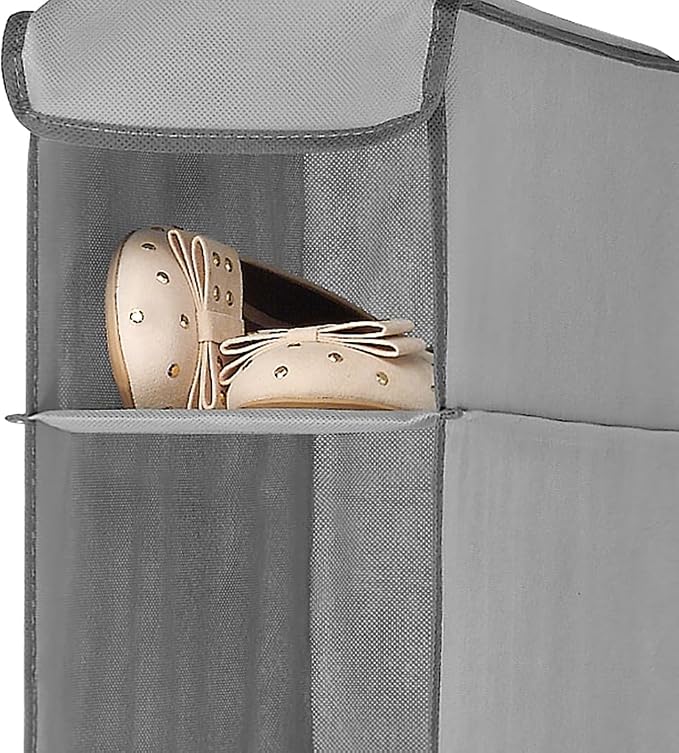 Whitmor Hanging Shoe Shelves - 8 Section - Closet Organizer - Grey - Image 5
