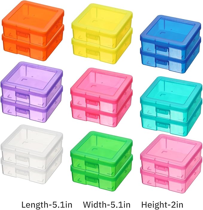 novelinks Plastic Clear Storage Containers for Organizing, Craft Storage Organizers and Stackable Storage Bins with Lids for Pencil Box, Bead, Cookie Cutter, Board Game (18 Pack Small -Color) - Image 4