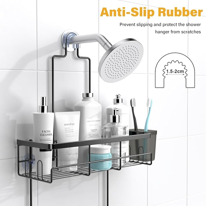 AKTECKE Shower Caddy Hanging Bathroom Organizer: Rustproof Shelf for Inside Shower - No Drilling Racks Over Showerhead - Bath Shelves for Shampoo Soap - Image 2