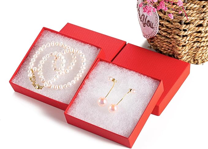 GEFTOL Jewelry Gift Boxes 40 Pack 3.5x3.5x1 Inch Cardboard Jewelry Boxes,Small Gift Boxes for Jewelry Earrings Necklaces Handmade Bangles Bracelets(Red) - Image 3