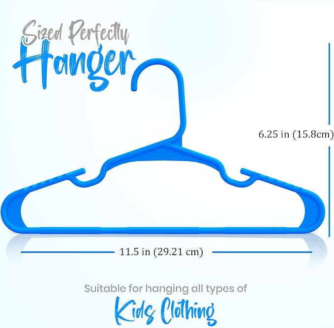 Utopia Home 20 Pack Kids Hangers - 11.5 Inch Plastic Baby Hangers for Closet - Childrens Hanger for Clothes & Infant Hanger for Closet - (Blue) - Image 3