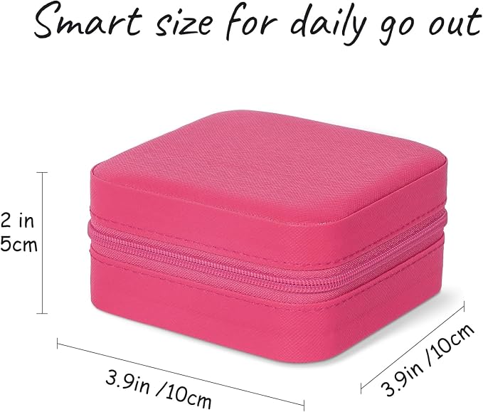 MFXIP Travel Jewelry Case Small Jewelry Box Jewelry Organizer Storage Case Portable PU Leather Mini Jewelry Travel Case for Girls Womens Earring, Necklace, Rings,Bracelets - Image 2