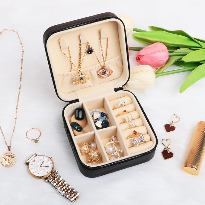 17Dec 3-Pack Small Travel Jewelry Case Organizer,Mini Travel Essentials for Women,Bridesmaid Gifts Birthday Gifts for Women,Small Jewelry Box for Girls 8-12 - Image 8