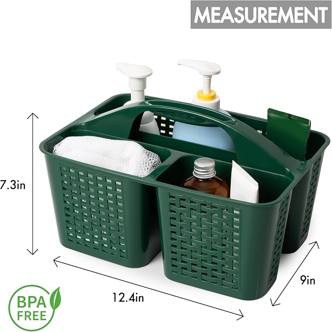 Tiawudi Portable Shower Caddy, Caddy Organizer with Handle, Plastic Shower Basket Hold Soap, Shampoo, Hair Supplies and Beauty Products, Cleaning Supplies Organizer for Home, Dorm, Shelf and Cabinet - Image 2