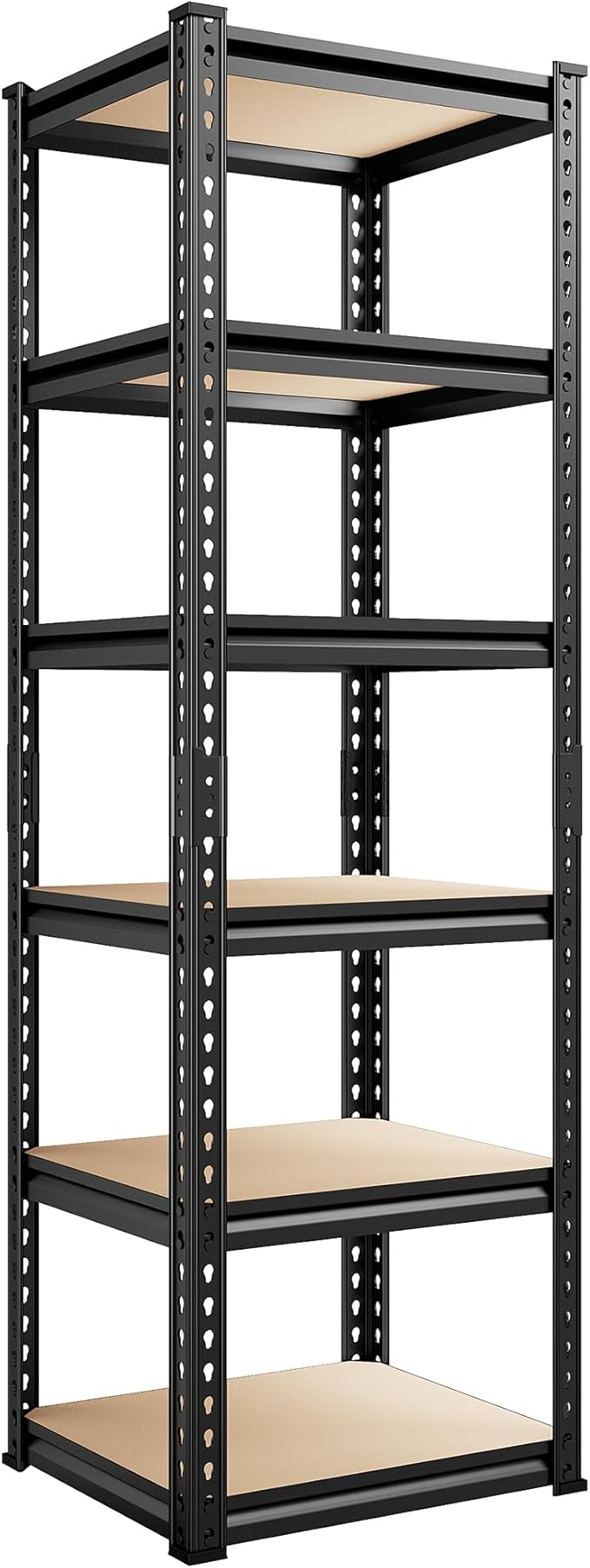 REIBII Storage Shelves 6 Tier Garage Shelving, Adjustable Shelving Units Loads 2250LBS, Narrow Shelves Units and Storage for Kitchen, Pantry, Garage, Closet, Basement, 16" W x 16" D x 72" H by REIBII