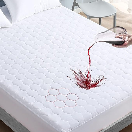 Mooreeke Waterproof Mattress Protector Full Size, Soft & Breathable Quilted Mattress Pad Mattress Cover, 18” Deep Pocket Fitted Mattress Topper Noiseless