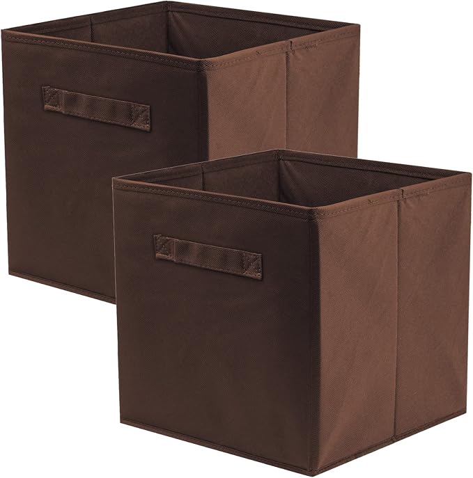 ShellKingdom Foldable Fabric Storage Cubes And Cloth Storage Organizer Drawer For Closet And Toys, 2 Pack (Chocolate) by ShellKingdom