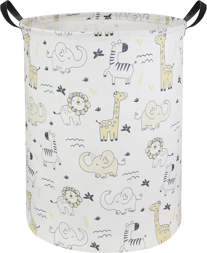 HIYAGON Baby Laundry Hamper Basket Baby Hamper for Nursery Boy and Girl Cute Kids Toys Storage Bin Organizer Animal Room Decor(Animals) by HIYAGON