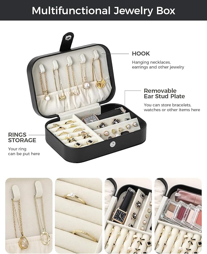 CASEGRACE Jewelry Box For Women Portable Travel Jewelry Case for Necklace Earring Rings Jewelry Holder Case Gift Box Girls - Image 5