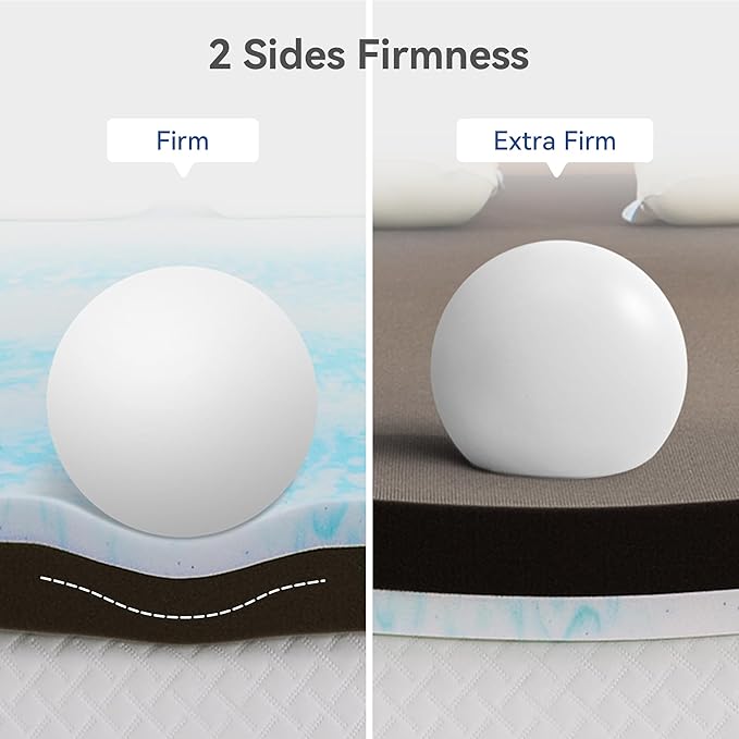 Extra Firm Mattress Topper: Twin Size 3 Inch, High Density Bed Topper, Extra Support for Pain Relief,CertiPUR-US Oeko-Tex Certified 75x38