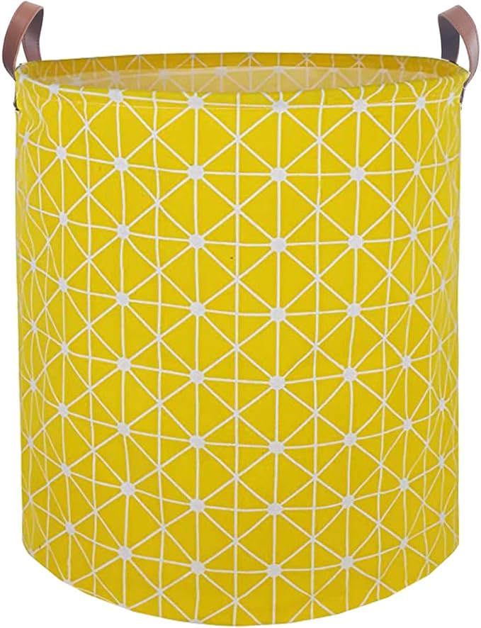 Waterproof Laundry Hamper Collapsible Laundry Basket Leather Handle Laundry Bag Large Clothes Storage Toy Organization for Bathroom Bedroom Laundryroom College Dorms (Nursery Bins Boxes-002) by %E2%80%8ETeLUVHome