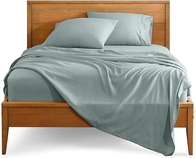 Bare Home Full Sheet Set - 1800 Ultra-Soft Microfiber Full Bed Sheets - Double Brushed - Deep Pockets - Easy Fit - 4 Piece Set - Bedding Sheets & Pillowcases (Full, Sea Spray)