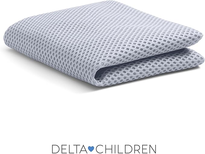 Delta Children Breathable Crib Mattress Pad Cover - 100% Breathable Mattress Pad Cover for Cribs - Elastic Edges for Secure, Universal Fit - Machine Washable - 1 Pack, Blue