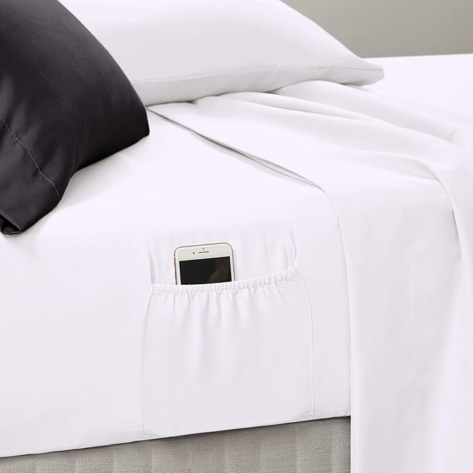 Comfort Spaces Bed in A Bag - Trendy Casual Design Cozy Comforter with Complete Sheet Set with Side Pocket, All Season Cover, Matching Shams, Twin XL (66 in x 90 in), Ava Medallion Black 6 Piece