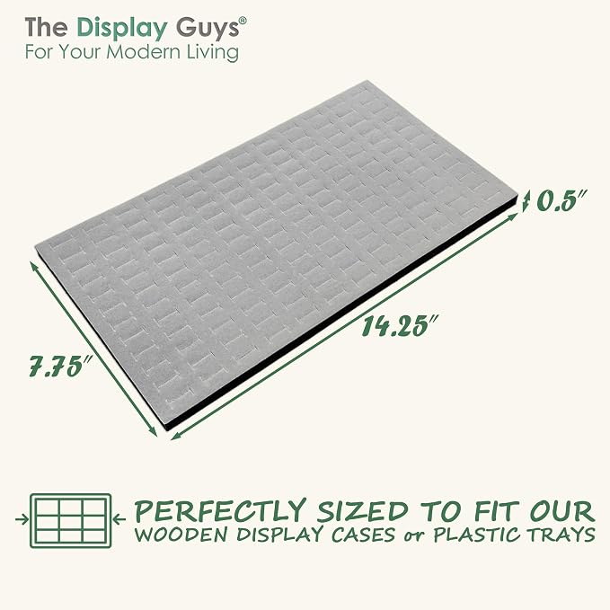TheDisplayGuys For Your Modern Living 2-Pack 144-Ring Holders Velvet Foam Padding Jewelry Inserts - Tray/Case Liners - Retail Display, Storage (Gray) by The Display Guys - Image 2