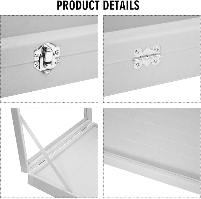 Vicoter Rings Organizer Tray 100 Slot Velvet Ring Earring Storage Box TranSparent Cover Jewelry Store Ring Display Box Jewelry Display Cabinet for Girl Wife Mother - Image 4