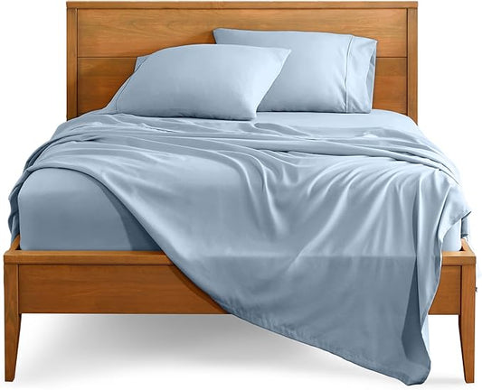 Bare Home Full XL Sheet Set - 1800 Ultra-Soft Microfiber Full Extra Long Bed Sheets - Double Brushed - Deep Pockets - Easy Fit - 4 Piece Set - Bedding Sheets & Pillowcases (Full XL, Dusty Blue)