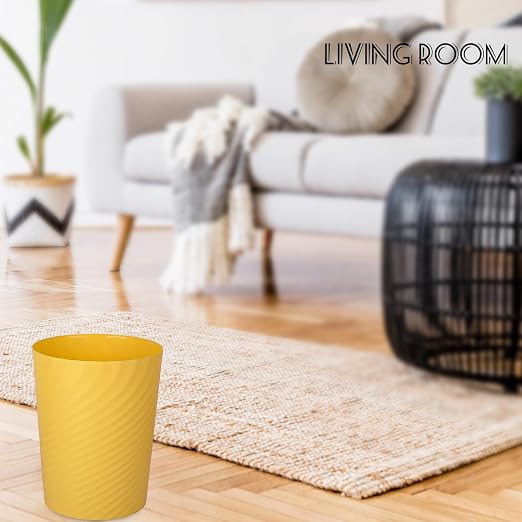 UUJOLY Plastic Small Trash Can Wastebasket, Garbage Container Basket for Bathrooms, Laundry Room, Kitchens, Offices, Kids Rooms, Dorms, (Yellow, 1.8 Gallon) - Image 6