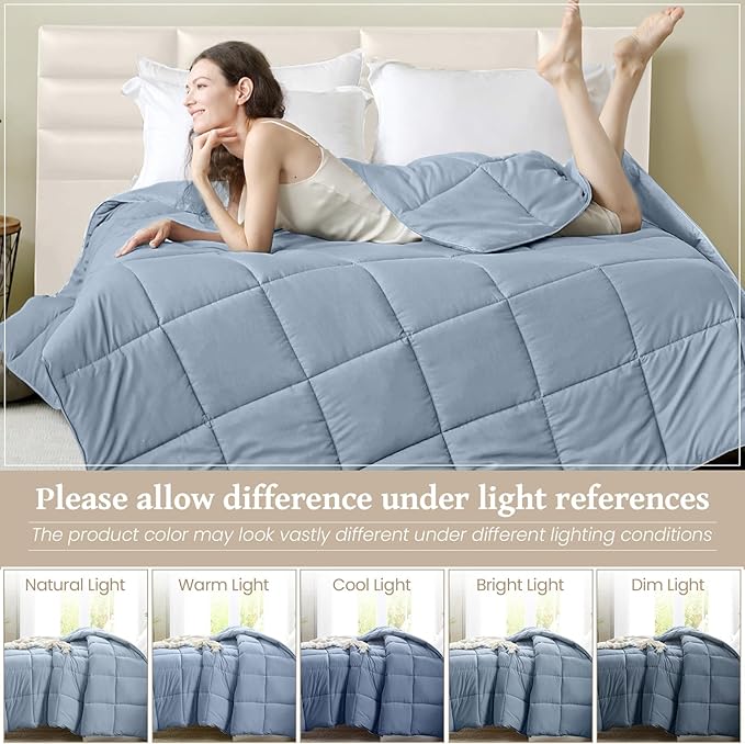 Homelike Moment Comforter King Size - Blue Duvet Insert Down Alternative Bed King Comforter, Lightweight Bedding Comforters Quilted Soft All Season Blue