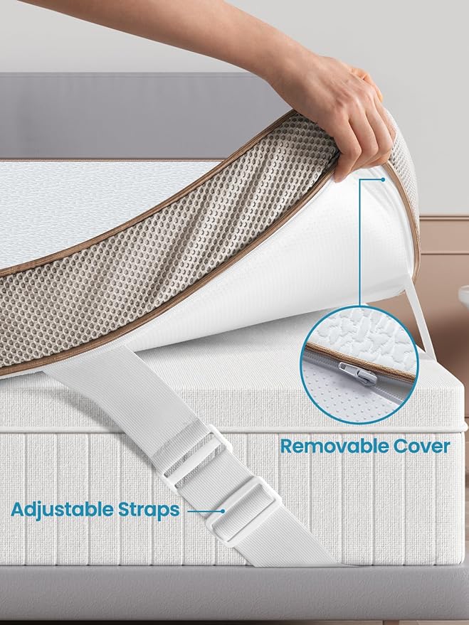 BedStory Cooling Mattress Topper King Size, 3 Inch Gel Infused Memory Foam Topper with Cool-to-Touch Removable Cover, Pressure Relief & Deep Refresh Sleep, CertiPUR-US Certified