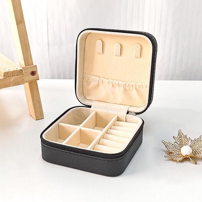 Travel Jewelry Case 2 Pack Mini Travel jewelry Box Portable Organizer Women Girls Gift Box for Rings Earrings Necklaces Bracelets - Image 4