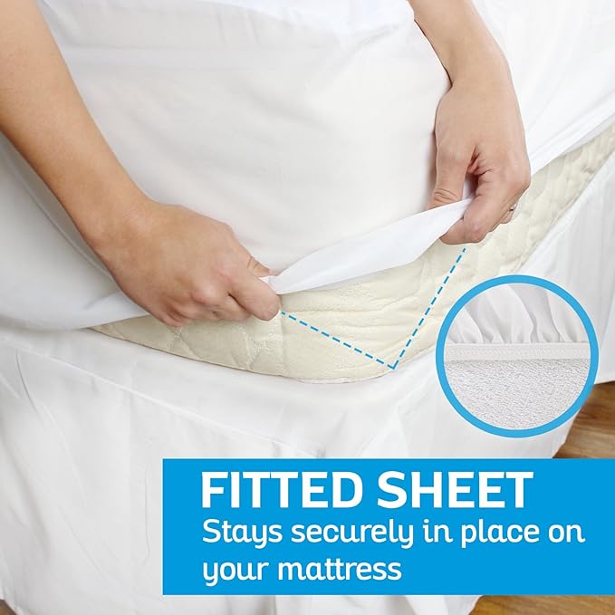 Sures Waterproof Mattress Protector - King Size Bedsheet - Fitted Machine Washable Bed Sheet -Vinyl Free Bedwetting Cover Pad - for Kids, Adult, Elderly (1, Full)